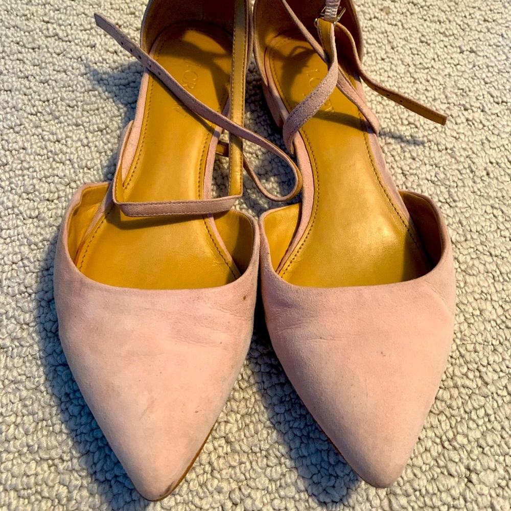 J.Crew Factory Women’s Pink Suede Shoes with Ankle Strap